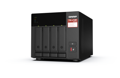 Qnap, TS-473A-SW5T Дисков масив NAS, AMD Ryzen™ Embedded V1500B 4-core/8-thread 2.2 GHz processor DIMM slots, Up to: 64GB SODIMM 2x2.5GbE RJ45 250