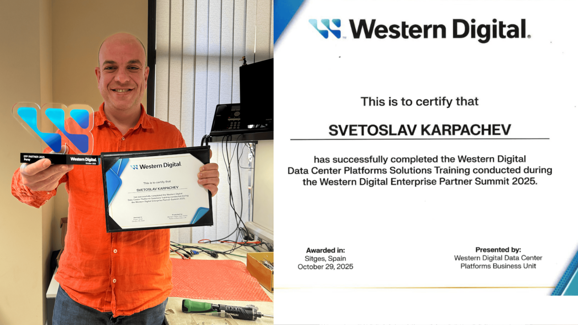 El Director Comercial de Persy obtiene certificación de Western Digital en Soluciones de Data Center