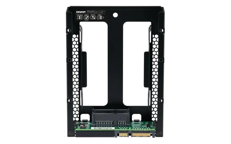Qnap, Dual 2.5-inch SATA drives in a single 3.5-inch SATA drive bay with RAID support