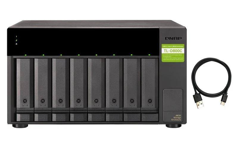 Qnap,TL-D800C (USB) USB 3.2 Gen2 Type-C high-capacity JBOD storage enclosure